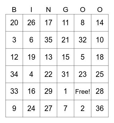 Spring Sale 2023 Bingo Card