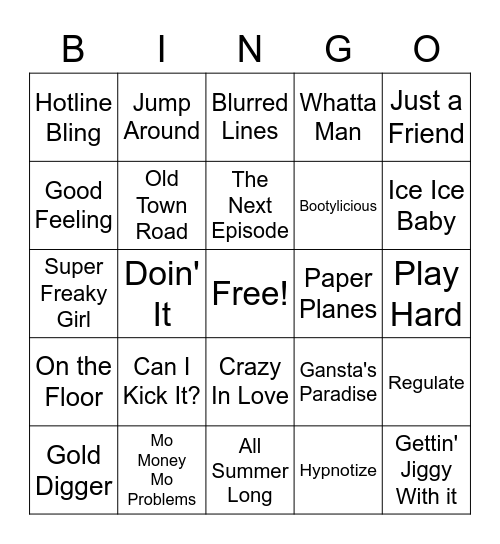 Music DNA Bingo Card