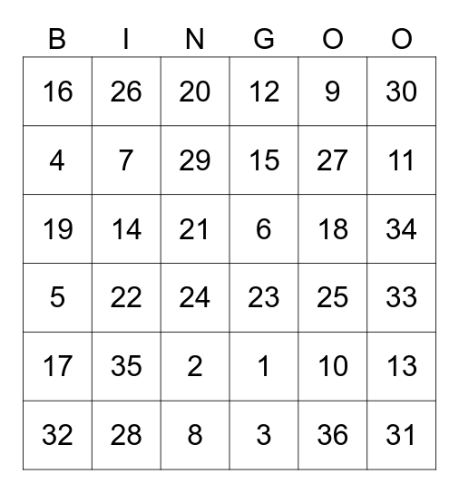 Spring Sale 2023 Bingo Card