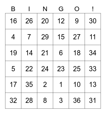 Spring Sale 2023 Bingo Card