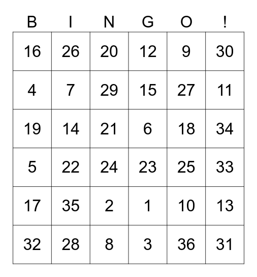 Spring Sale 2023 Bingo Card