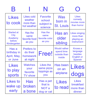 Find someone who... Bingo Card