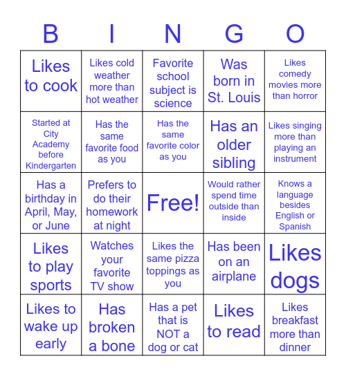 Find someone who... Bingo Card