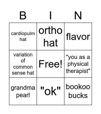 Neuro with ben Bingo Card