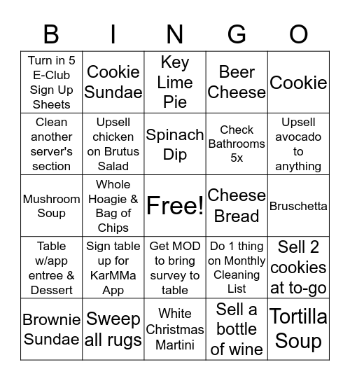 END OF YEAR BINGO Card