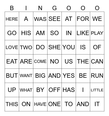 ABC SOUND BINGO Card