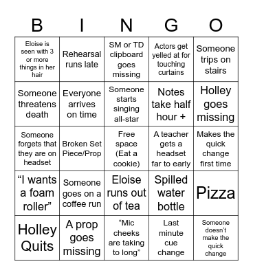 Tech Week Bingo Card