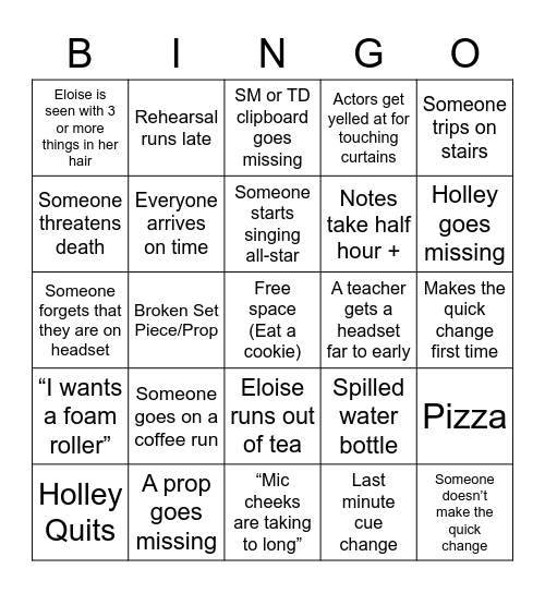 Tech Week Bingo Card