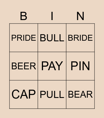 MINIMAL PAIRS /b/ vs. /p/ Bingo Card