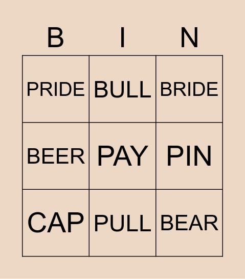 MINIMAL PAIRS /b/ vs. /p/ Bingo Card