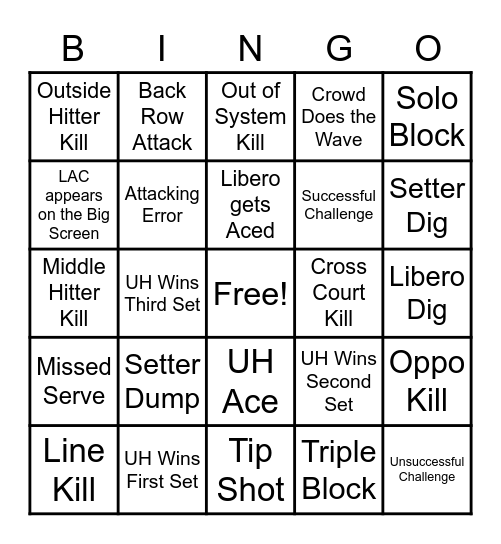 UH vs UCSD April 14, 2023 Bingo Card