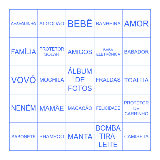 BABY BINGO Card