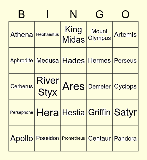 Google Docs Bingo Card