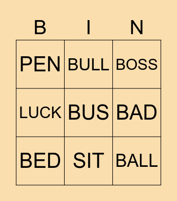 Minimal Pairs BINGO - vowel sounds Bingo Card
