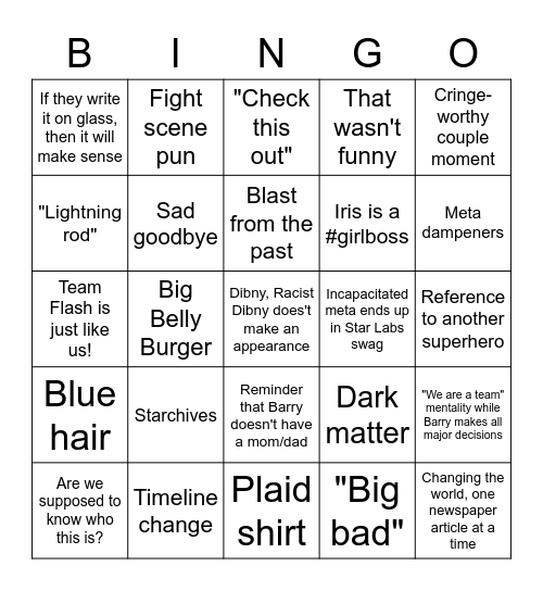 The Flash Bingo Card