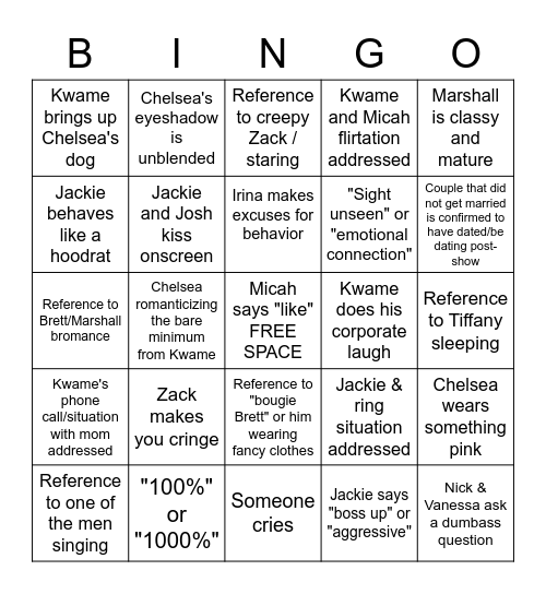 LIB S4 Bingo Card