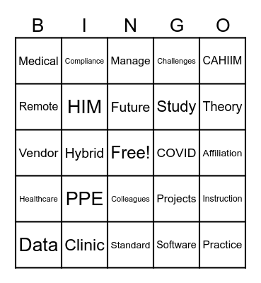 PPE Bingo Card