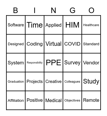 PPE Bingo Card