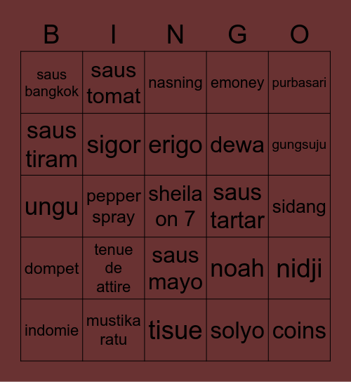 tatjana Bingo Card