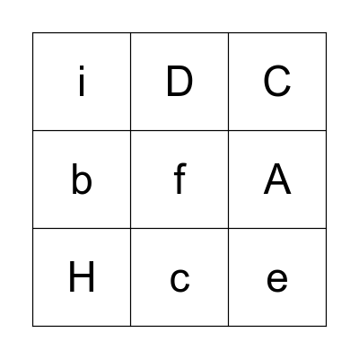 alphabet bingo Card