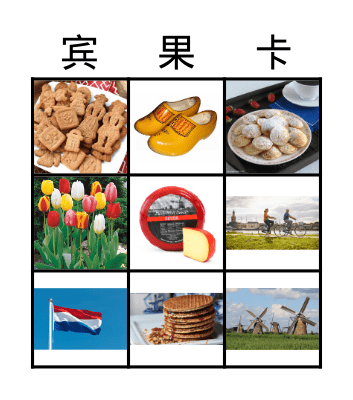 荷兰  Netherlands Bingo Card