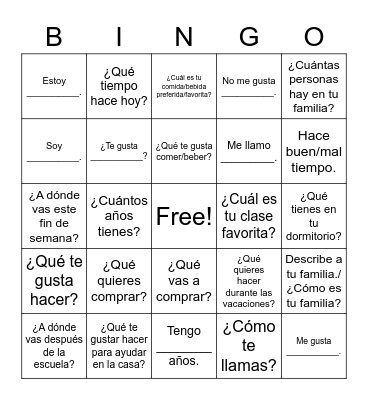 PREGUNTAS IMPORTANTES Bingo Card