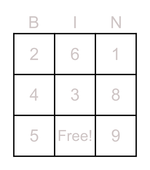 Trivia Bingo - Connections Bingo Card