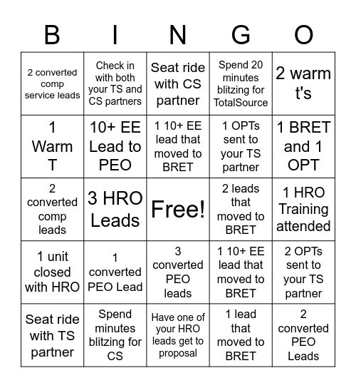 HRO BINGO BOARD! Bingo Card