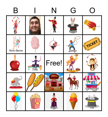 J&J Circus Bingo Card