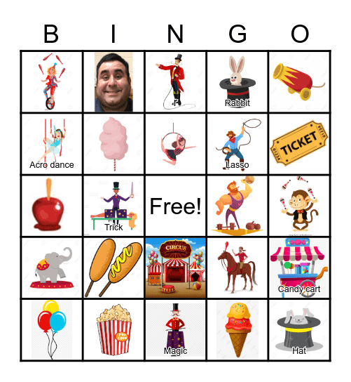 J&J Circus Bingo Card