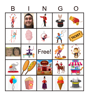 J&J Circus Bingo Card