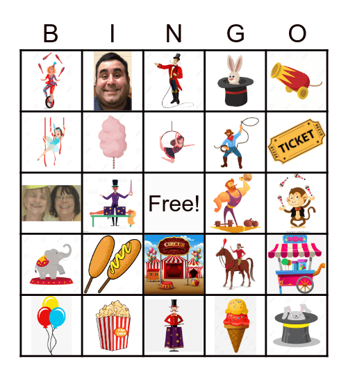 J&J Circus Bingo Card