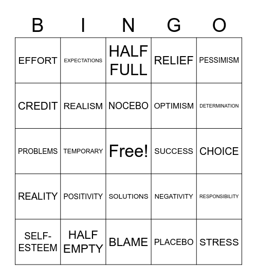 OPTIMISM BINGO Card