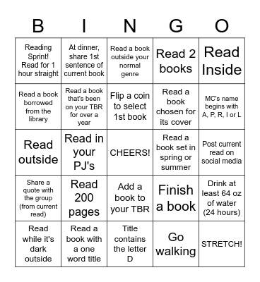 2023 Dewey's Readathon Book Bingo Card