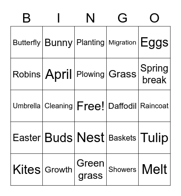 OX Spring Partay!!! Bingo Card