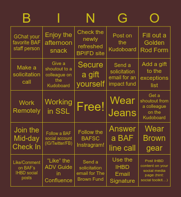 ADV Pays it Forward! Bingo Card