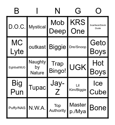 ICONS CUTZ Bingo Card