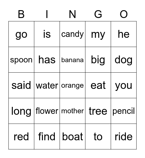 EdMark 30-50 Bingo Card