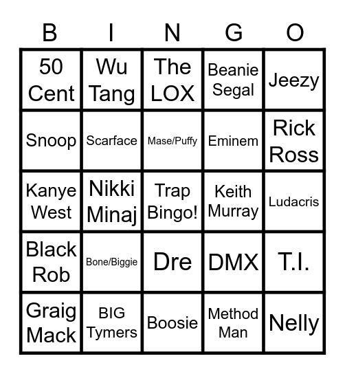 King Hue's Grooves Bingo Card