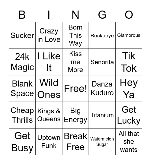 POP Bingo Card