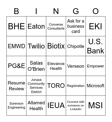 Beyond College: Career Expo | April 14, 2023 Bingo Card