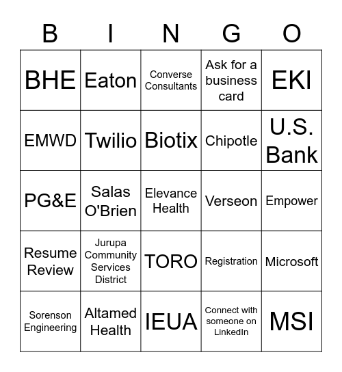 Beyond College: Career Expo | April 14, 2023 Bingo Card