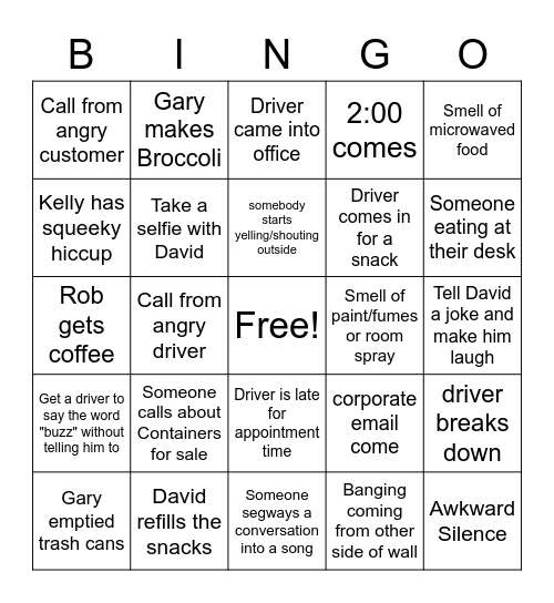 BUZZ Bingo Card