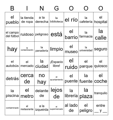¿Qué hay en tu barrio? Bingo Card