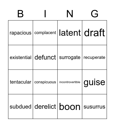Lit Circle 7 Bingo Card