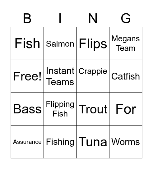 Fishing for Flips BINGO Card
