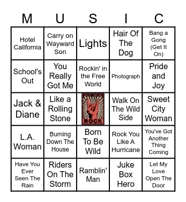 CLASSIC ROCK Bingo Card