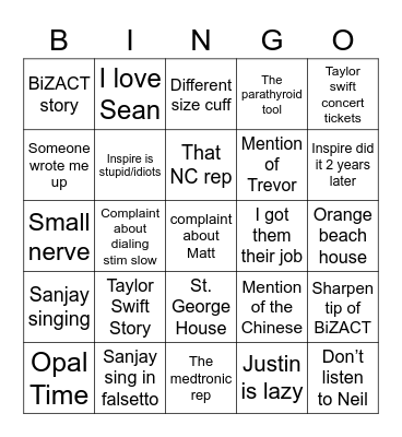 Inspired Bingo Card