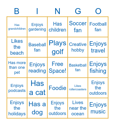 Getting to Know Your Colleagues Bingo Card