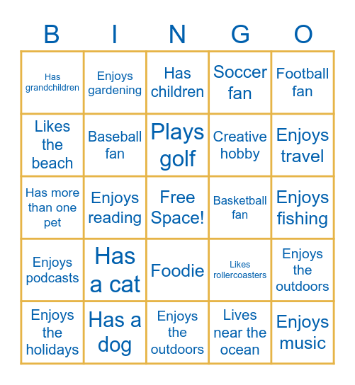 Getting to Know Your Colleagues Bingo Card
